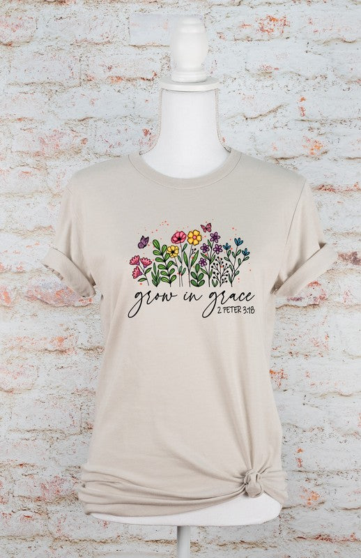 Grow in Grace Flower Graphic Tee