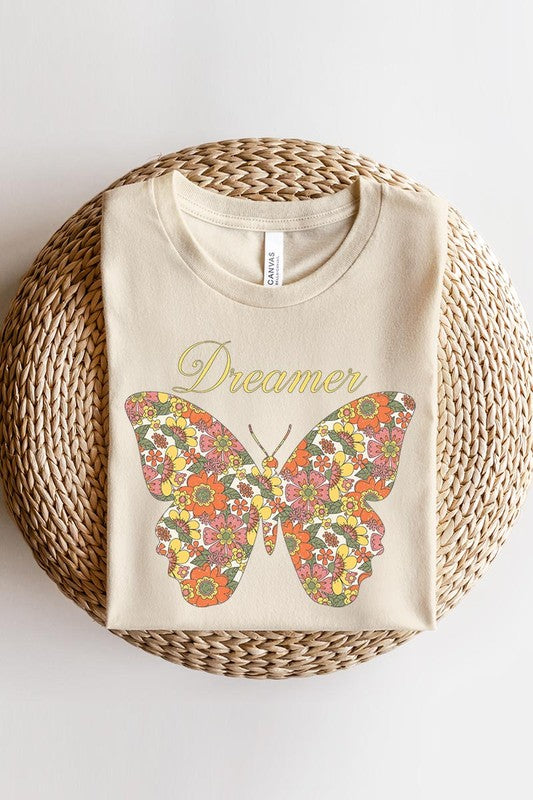 Dreamer Floral Butterfly Graphic Tee