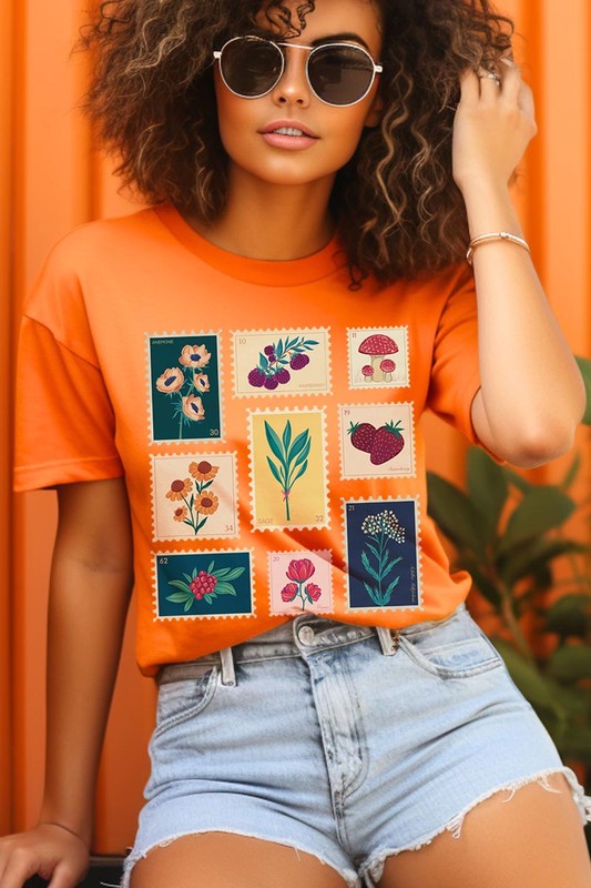 Plants Stamps Graphic Tee