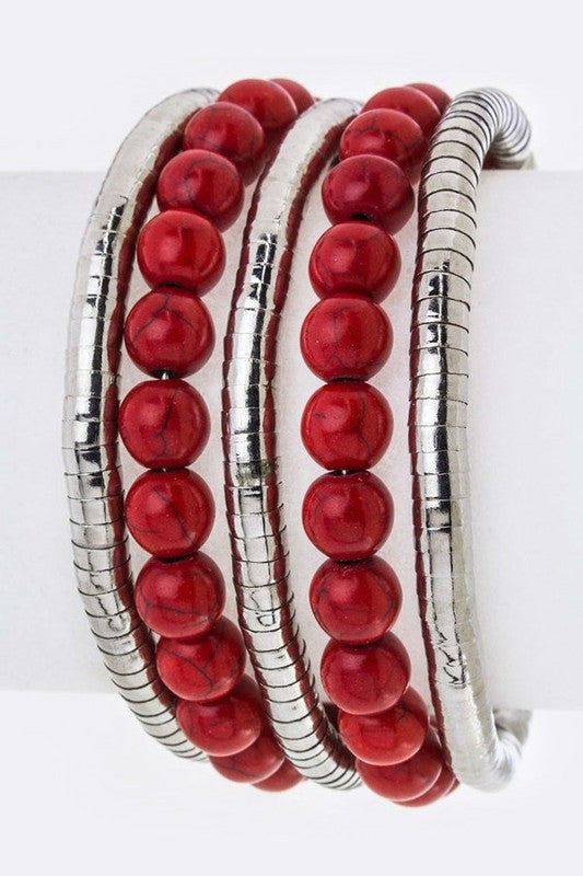 Layer Beads Wired Cuff