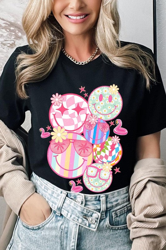 Summer Smile Face Collage Graphic Tee