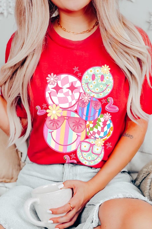 Summer Smile Face Collage Graphic Tee