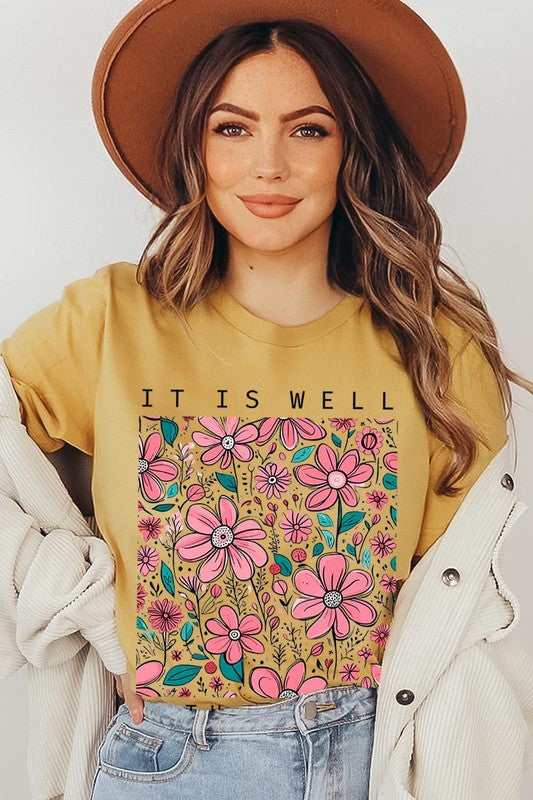 It Is Well With My Soul Flower Graphic Tee