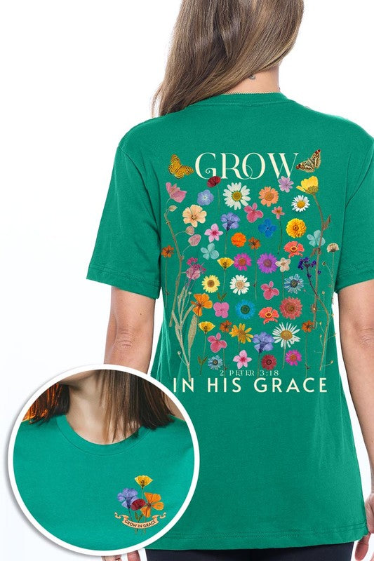 Wild Flowers Grow In Grace Graphic Tee