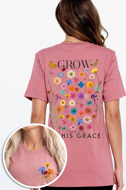 Wild Flowers Grow In Grace Graphic Tee