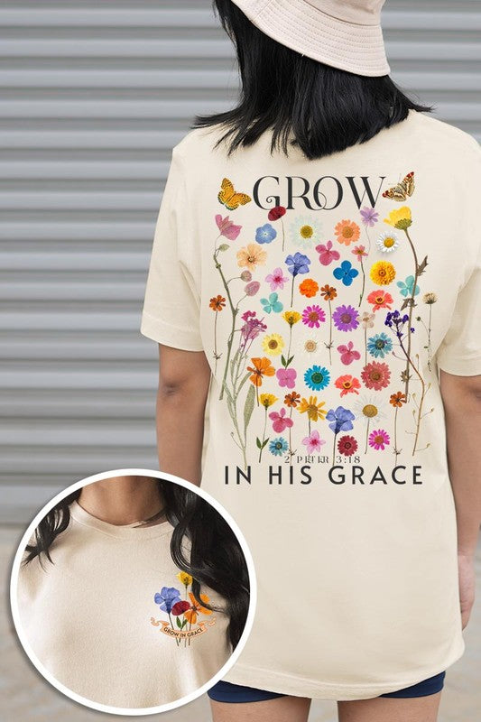 Wild Flowers Grow In Grace Graphic Tee