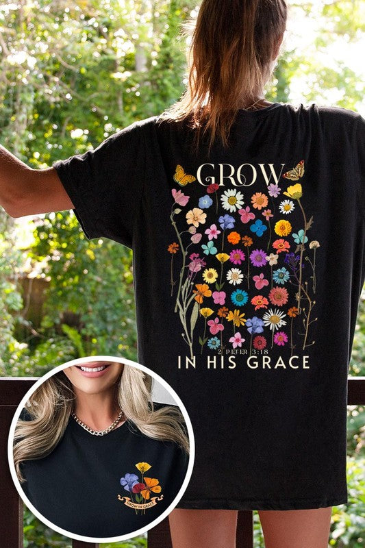 Wild Flowers Grow In Grace Graphic Tee