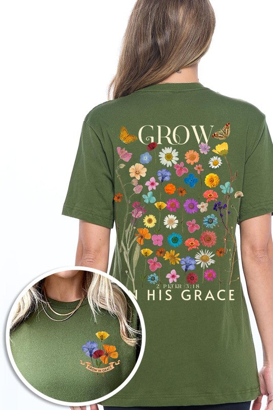 Wild Flowers Grow In Grace Graphic Tee