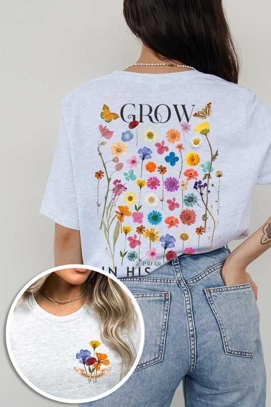 Wild Flowers Grow In Grace Graphic Tee