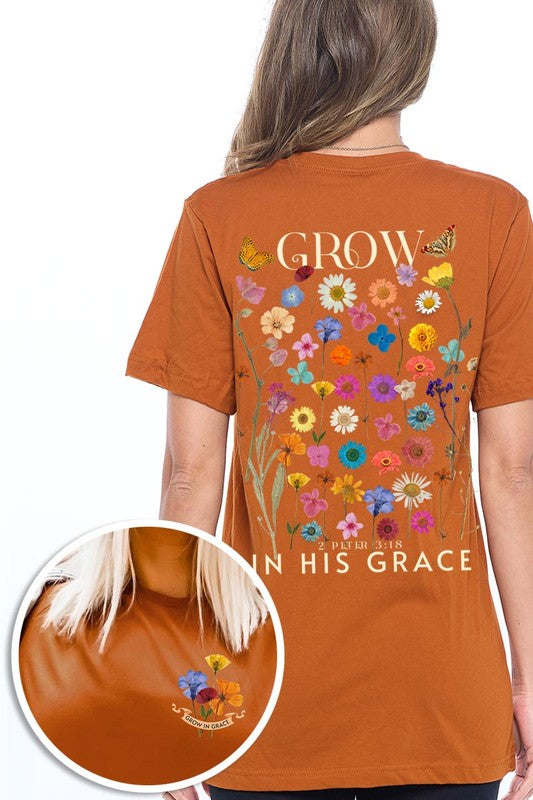 Wild Flowers Grow In Grace Graphic Tee