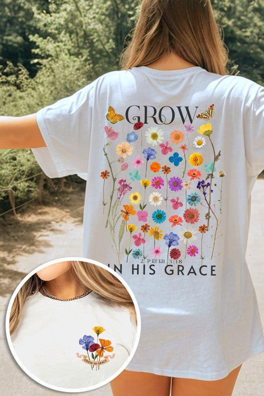 Wild Flowers Grow In Grace Graphic Tee