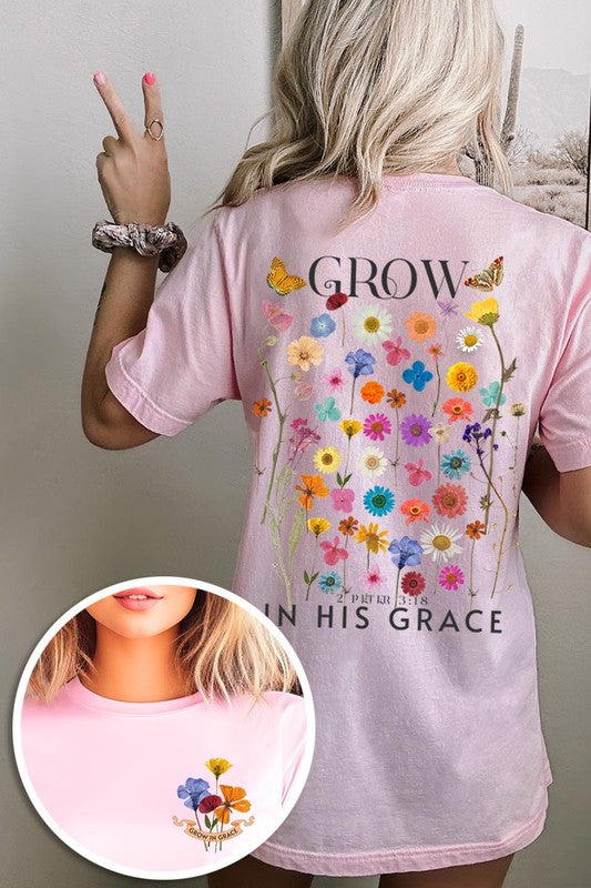 Wild Flowers Grow In Grace Graphic Tee