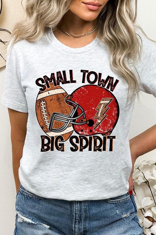 Small Town Big Spirit Football Graphic Tee