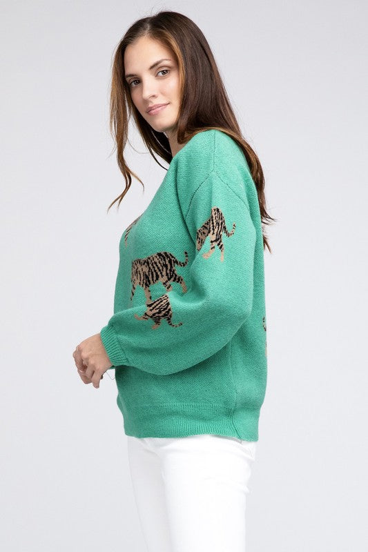 Tiger Tales Patterned Sweater