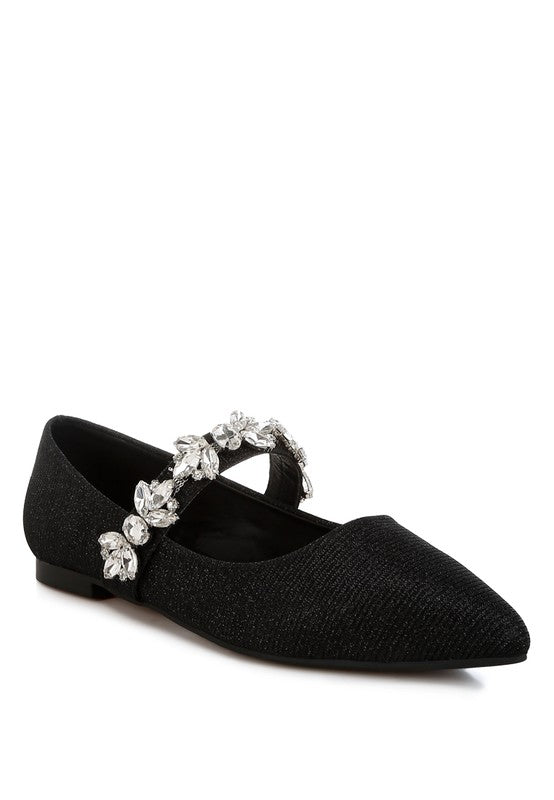 Diamante Brooch Glitter Ballerinas