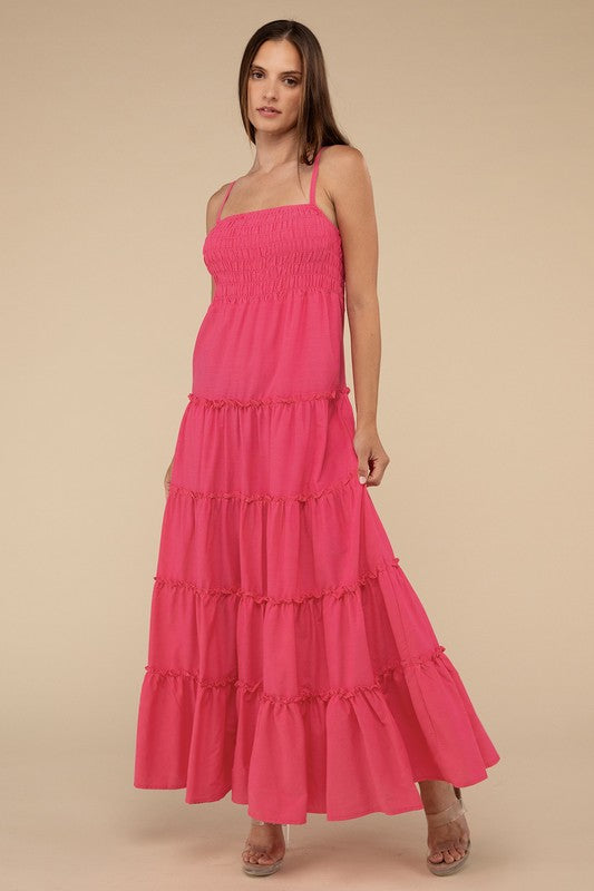 Keri Smocked Top Tiered Maxi Dress