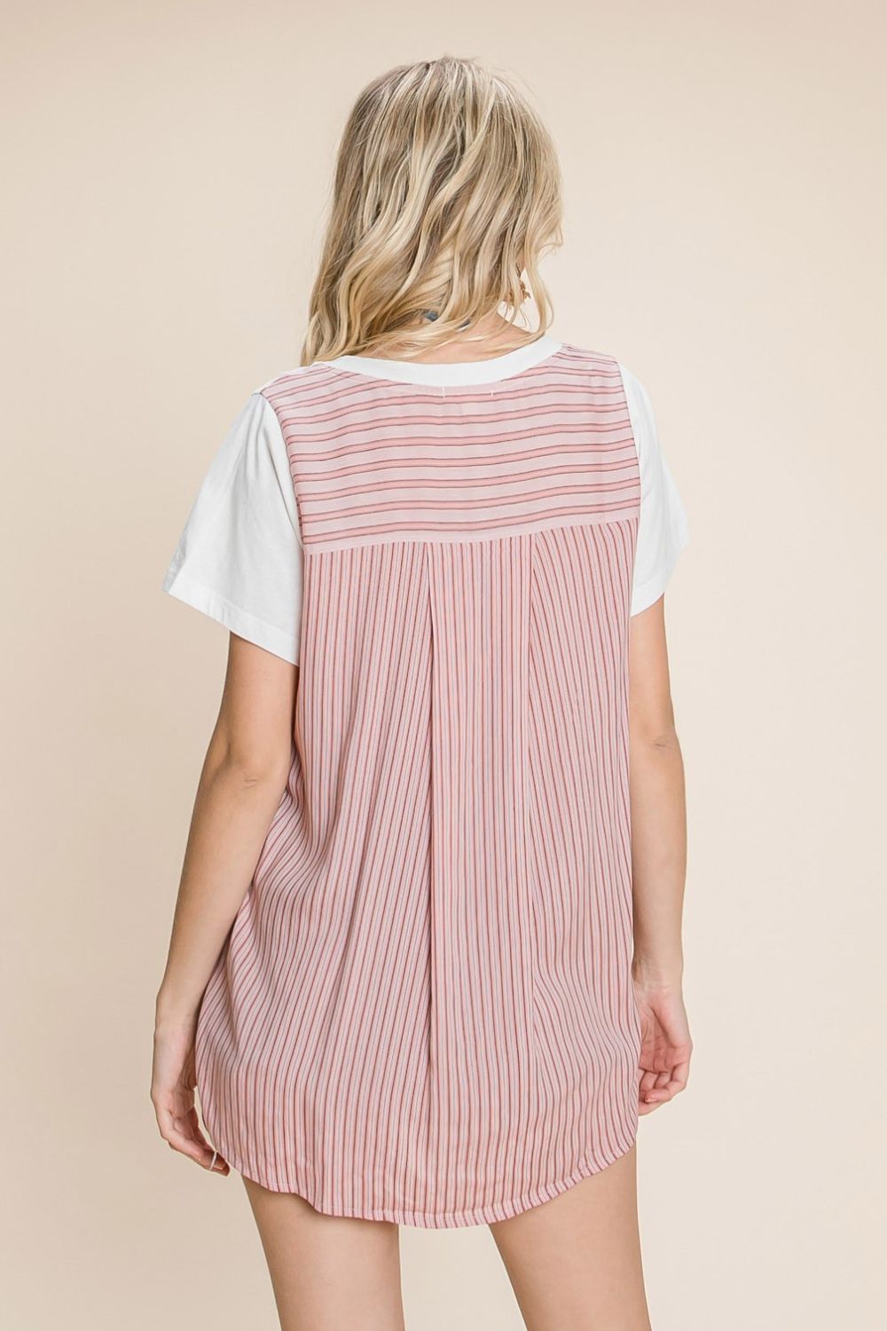 Kacy Striped Short Sleeve Top