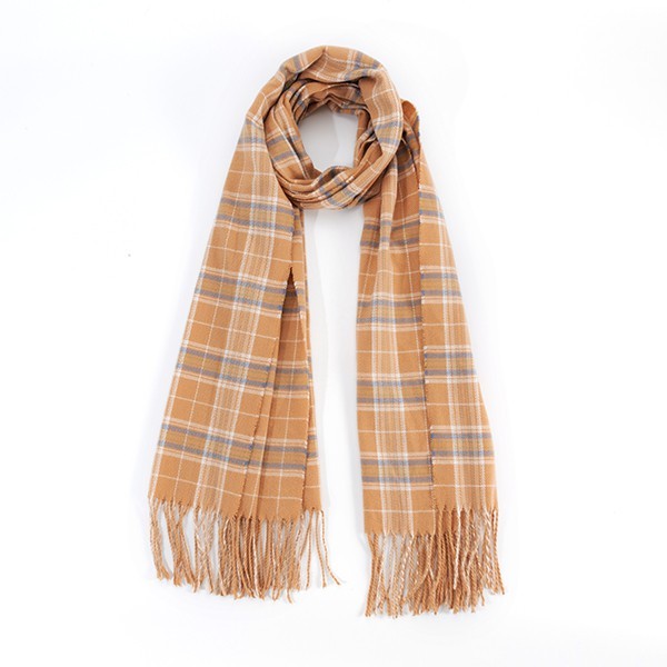 Emory Plaid Fringed Scarf