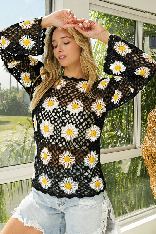 Daisy Floral Crochet Cover Up