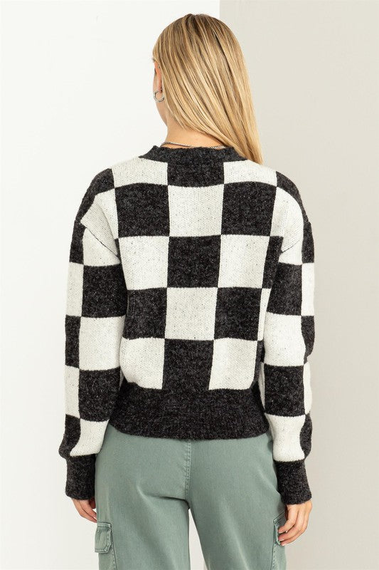 Waverly Checkered Long Sleeve Sweater