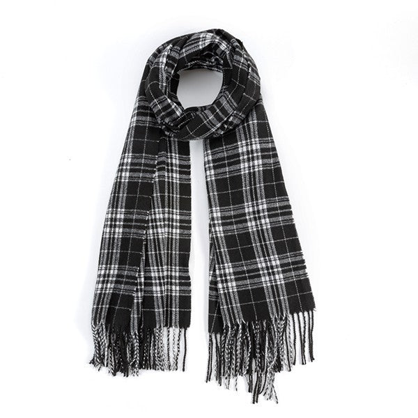 Emory Plaid Fringed Scarf