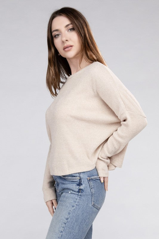 Embry Ribbed Dolman Long Sleeve Sweater