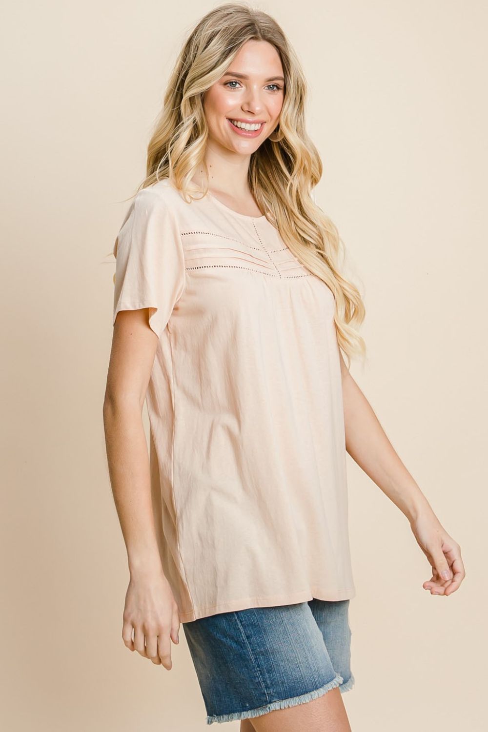 Hannah Eyelet Round Neck Top