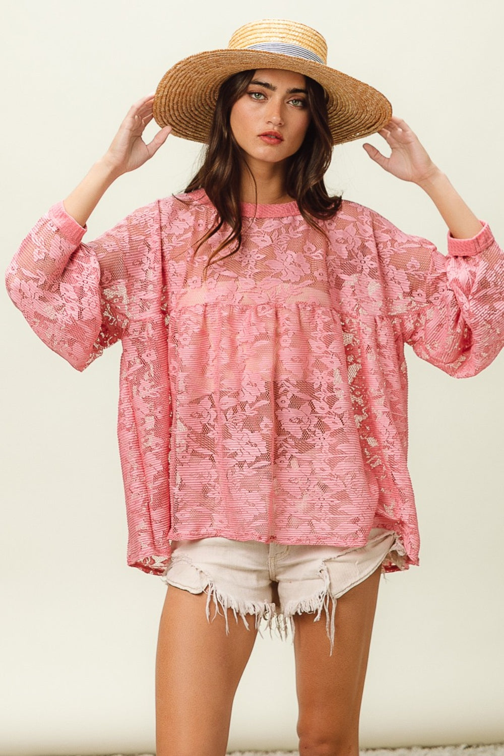 Felice Floral Lace Long Sleeve Top