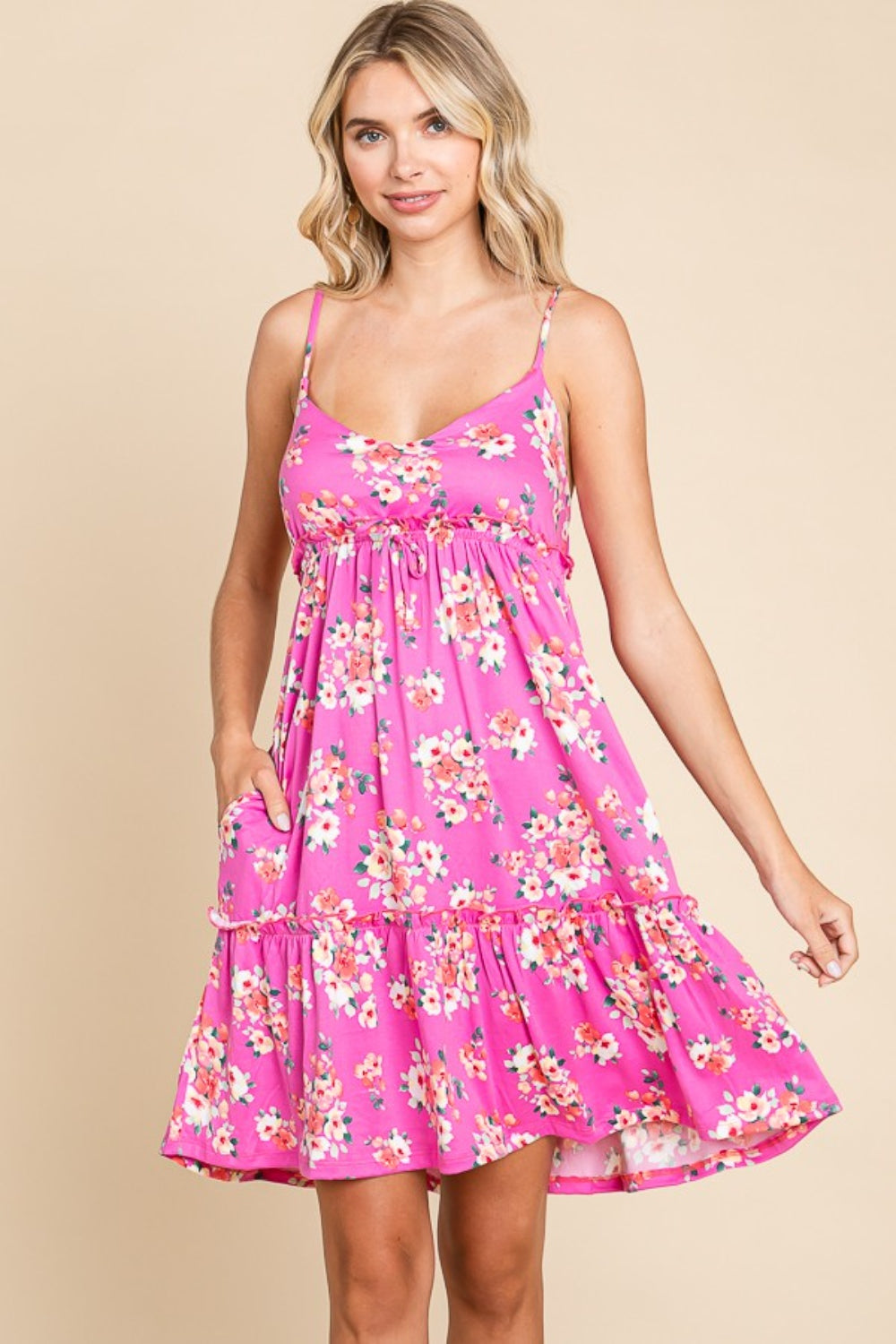 Reesa Floral Ruffled Cami Dress