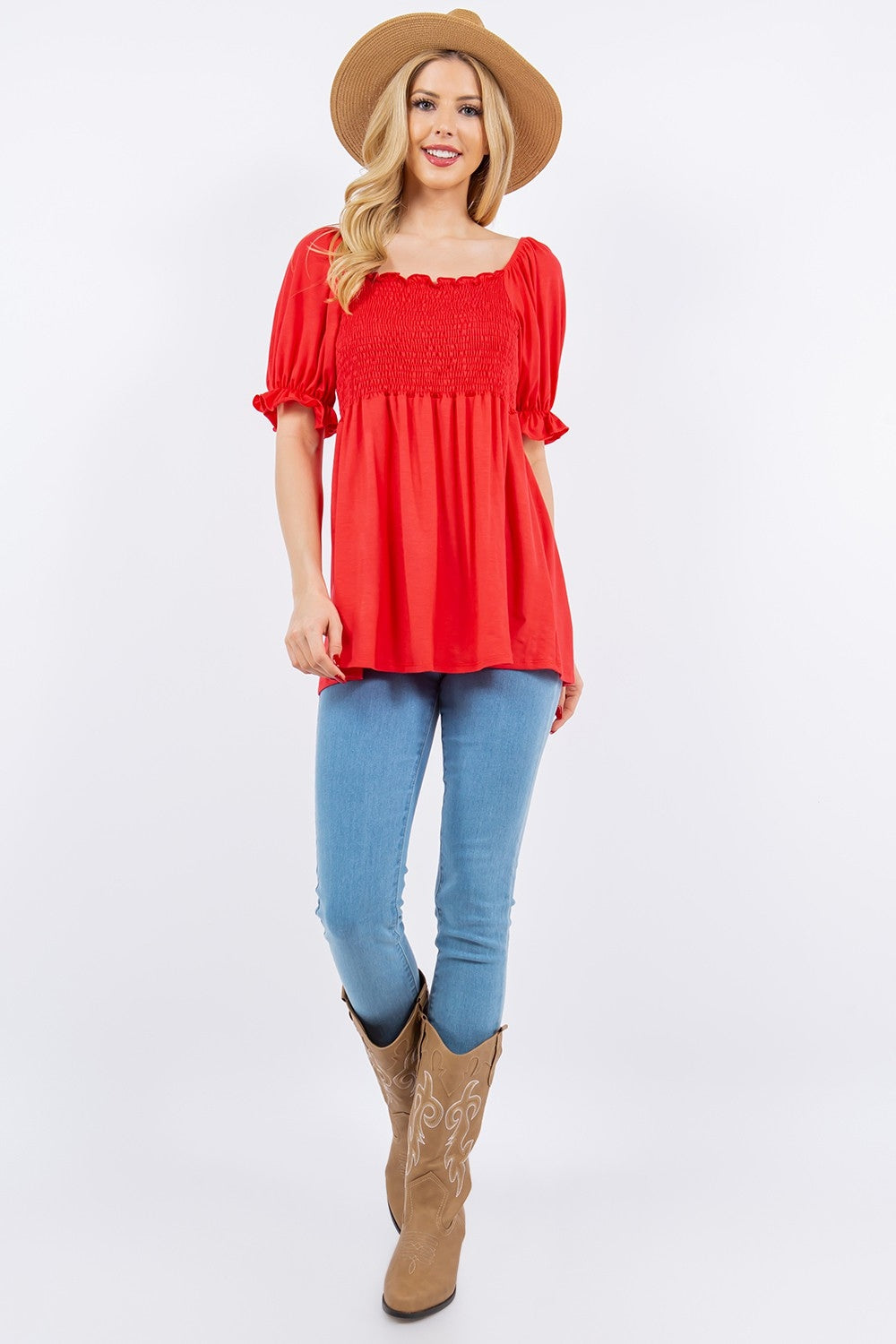 Maddie Ruffle Smocked Blouse