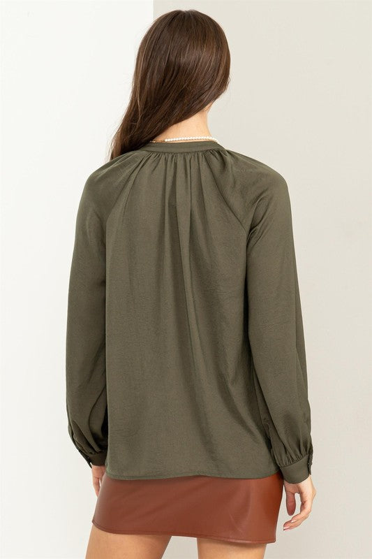 Itzel Long Sleeve Ruffle Blouse