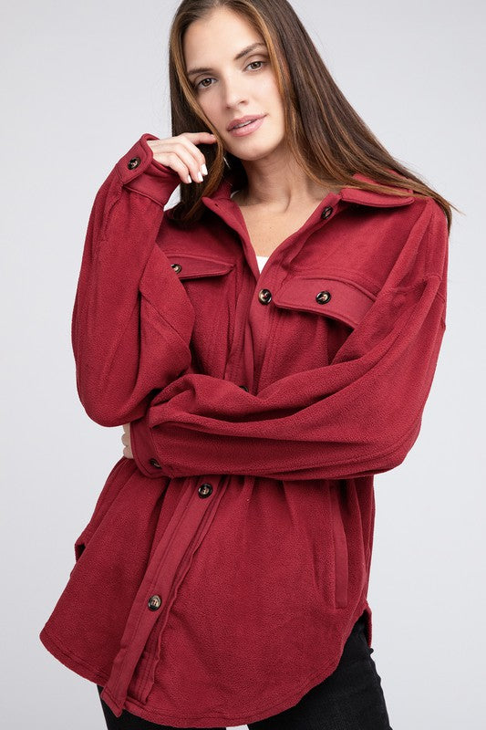 Jilly Fleece Buttoned Down Oversized Jacket