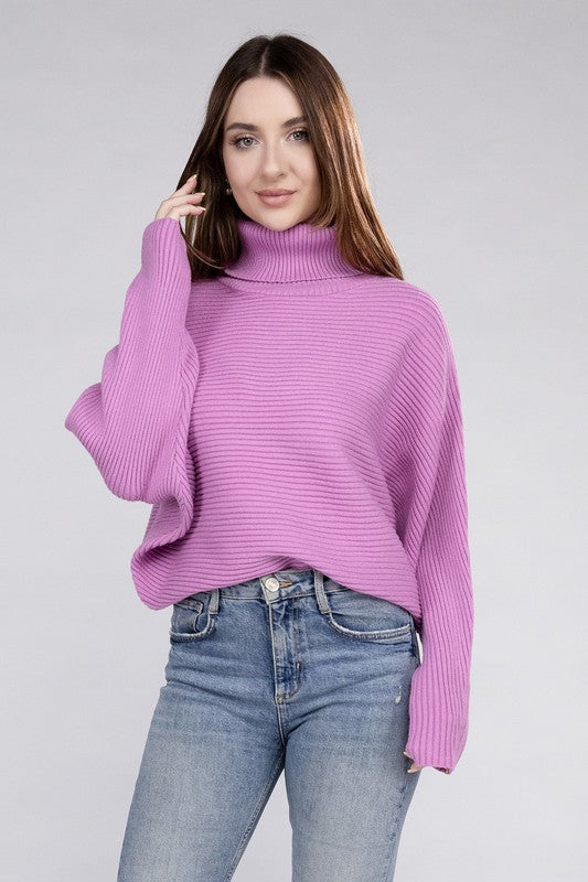 Cristiana Dolman Sleeve Turtleneck Sweater