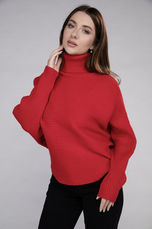 Cristiana Dolman Sleeve Turtleneck Sweater