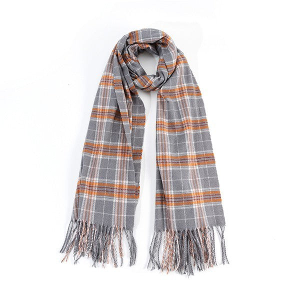 Emory Plaid Fringed Scarf