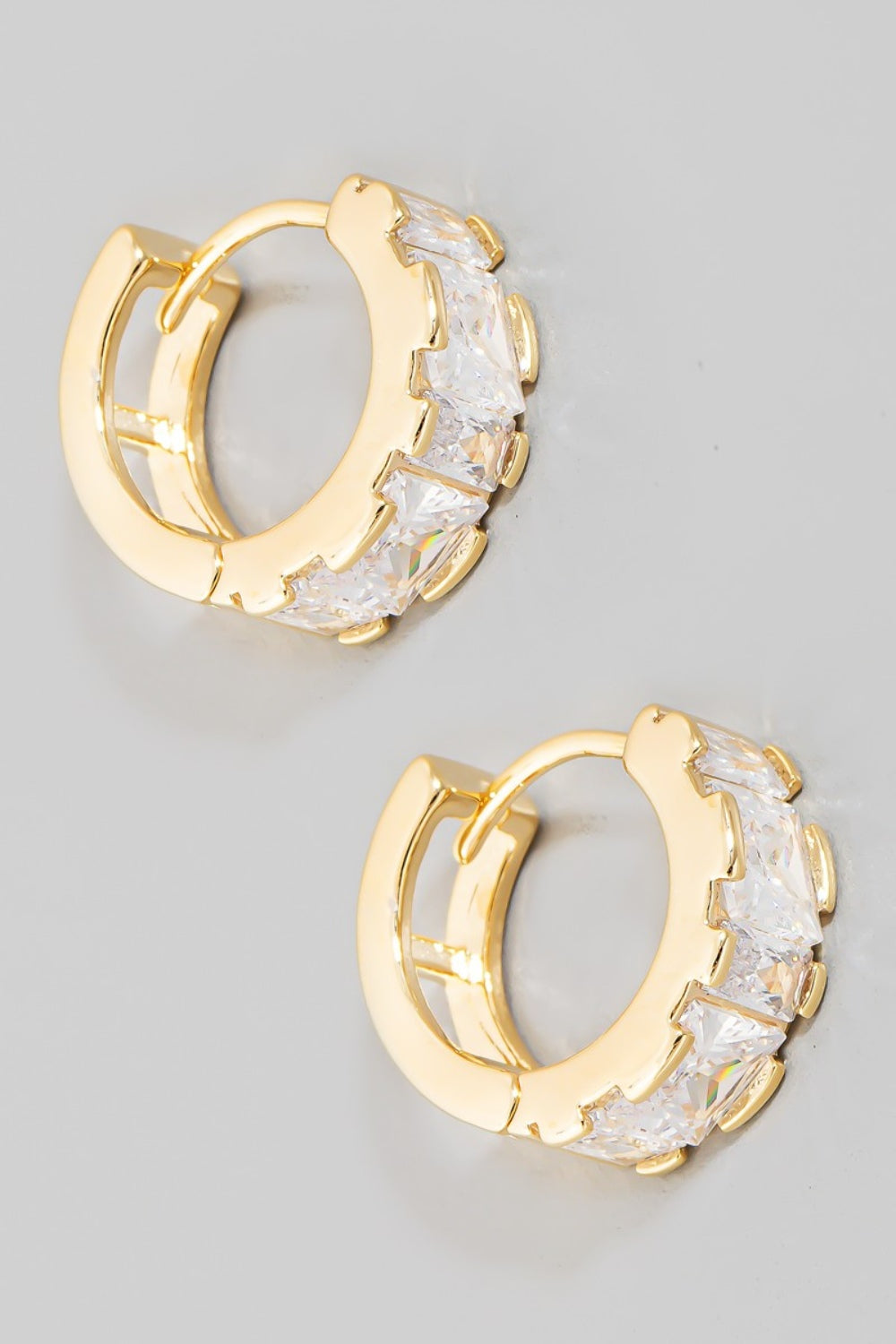 Mini Rhinestone Huggie Hoop Earrings