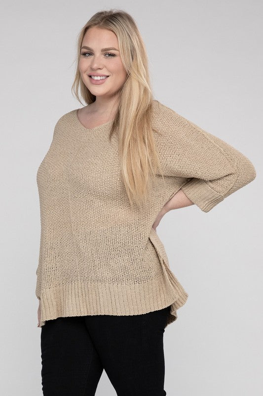 Arlet Crew Neck Knit Sweater Plus