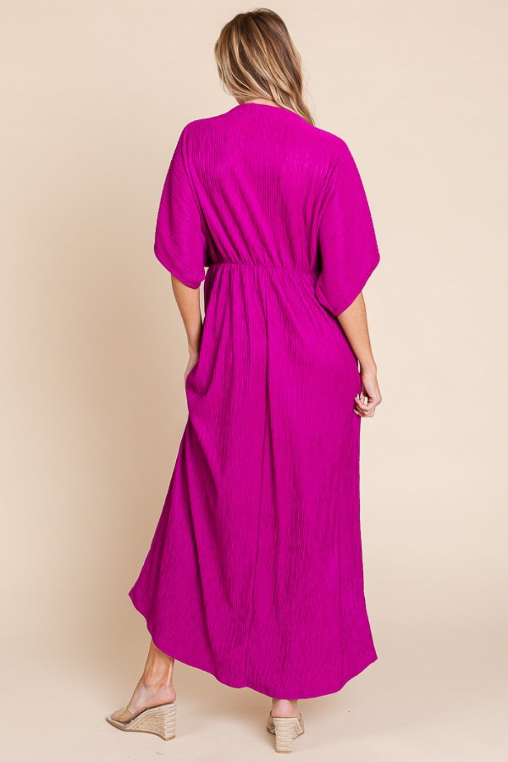 Greta Surplice Maxi Dress with Pockets