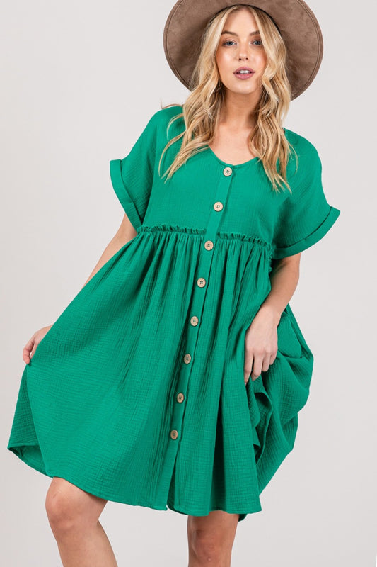 Kami Button Up Short Sleeve Dress