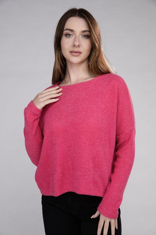 Embry Ribbed Dolman Long Sleeve Sweater