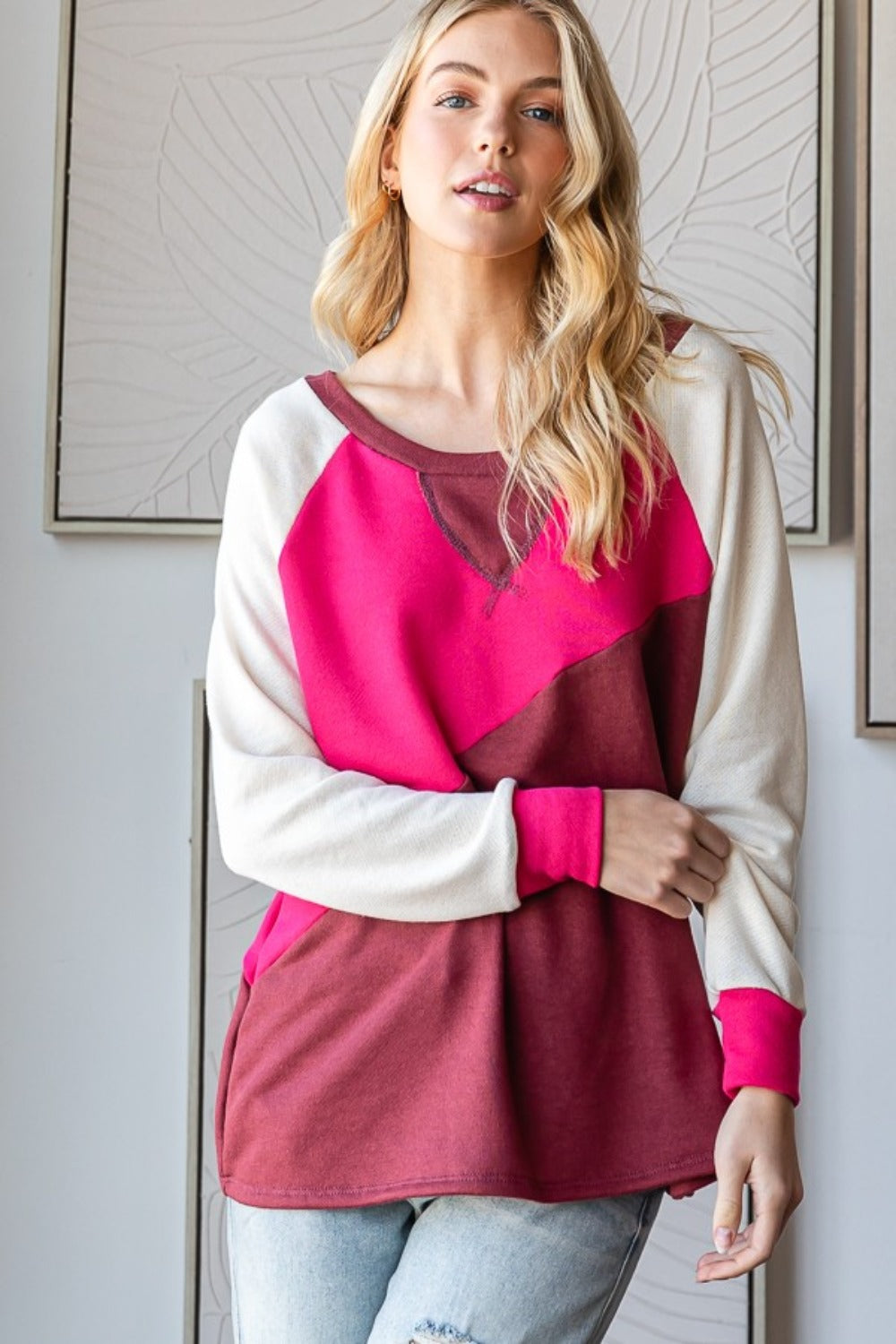 Kami Color Block Long Sleeve Top