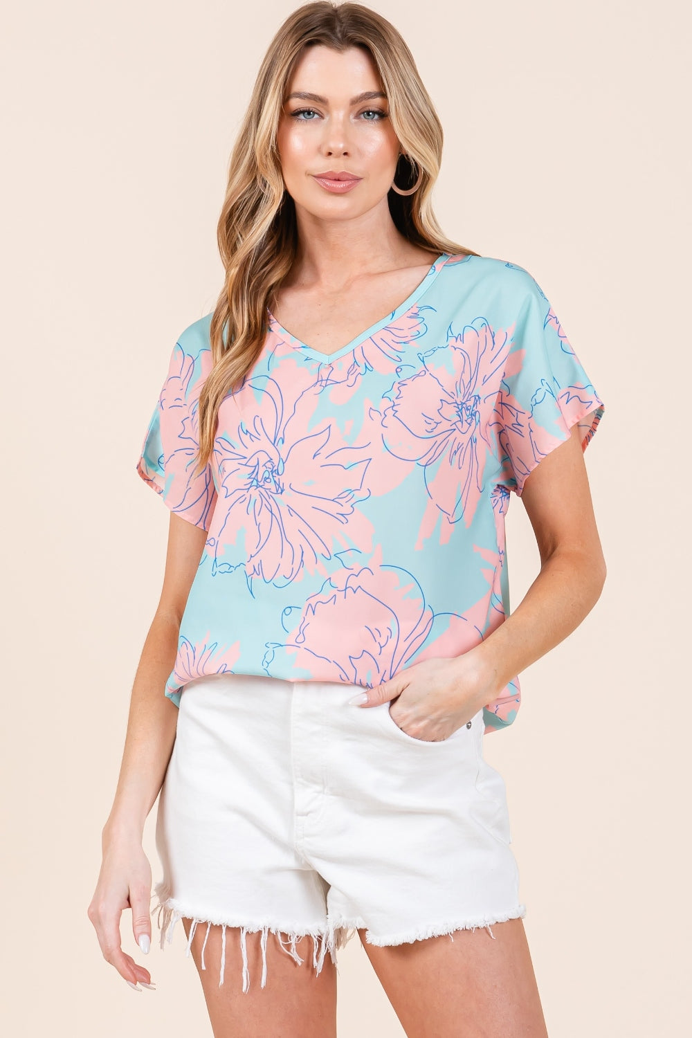 Millie Floral Short Sleeve Top