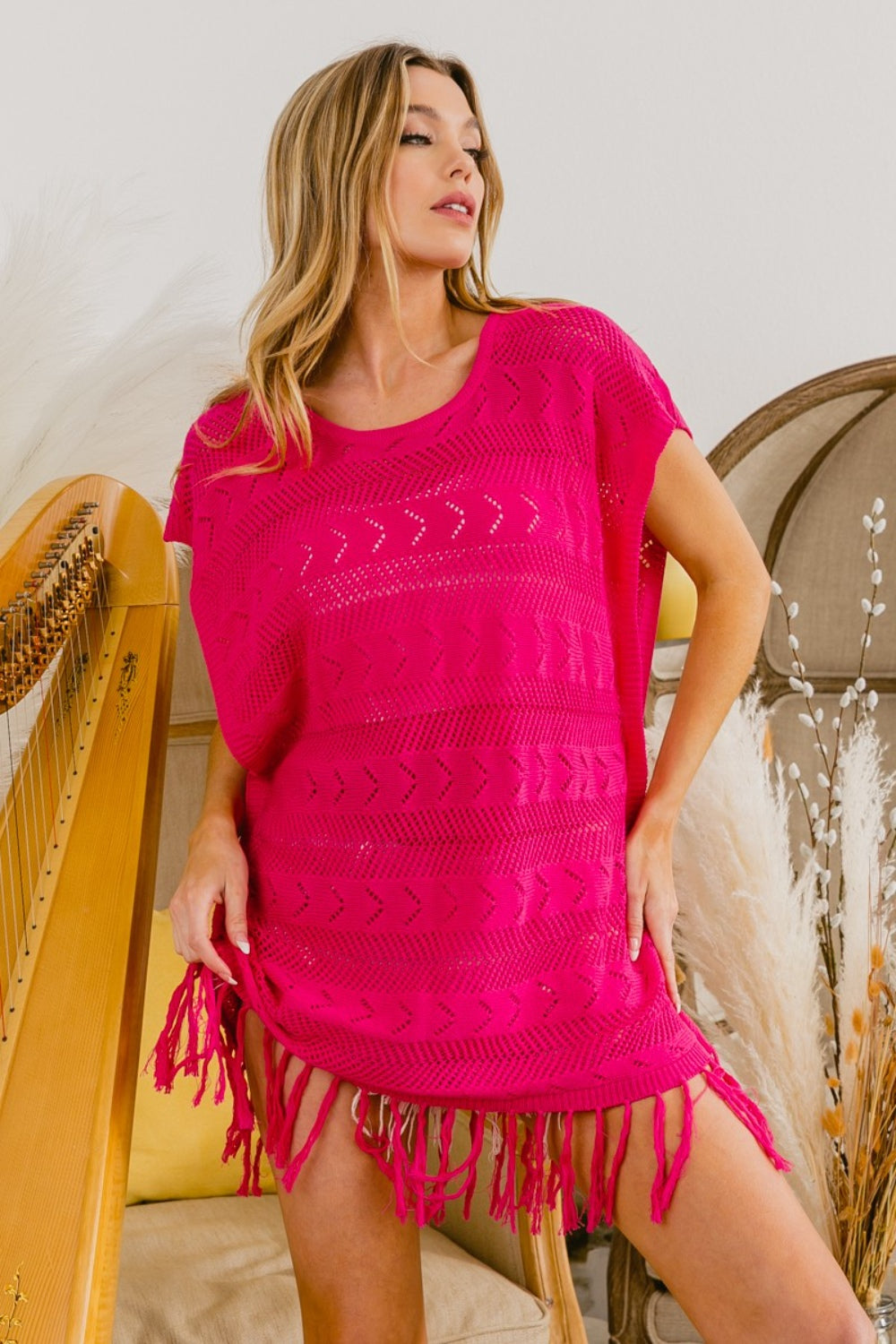 Kimmy Fringed Hem Knit Top