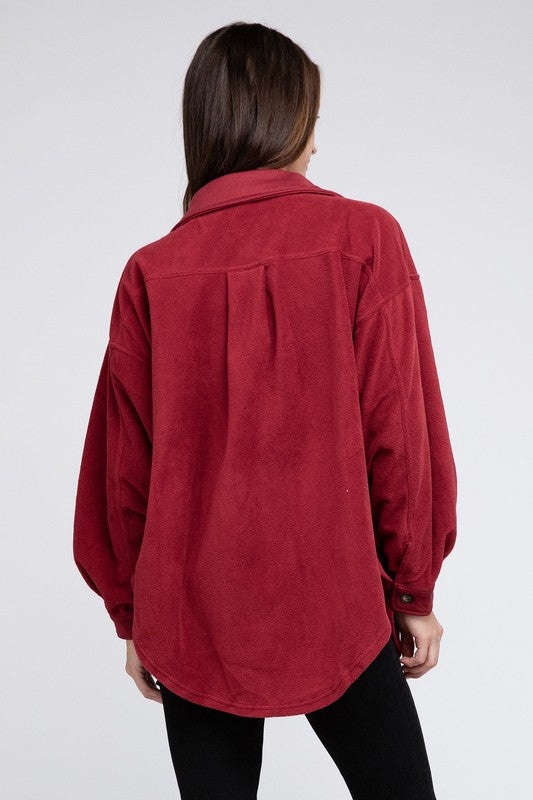 Jilly Fleece Buttoned Down Oversized Jacket