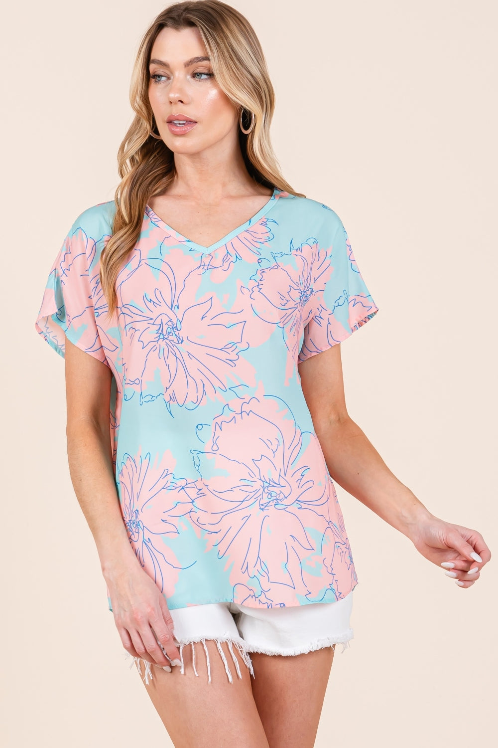 Millie Floral Short Sleeve Top