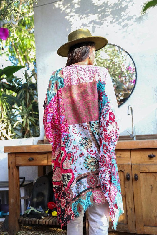 Bessie Boho Floral Patchwork Kimono