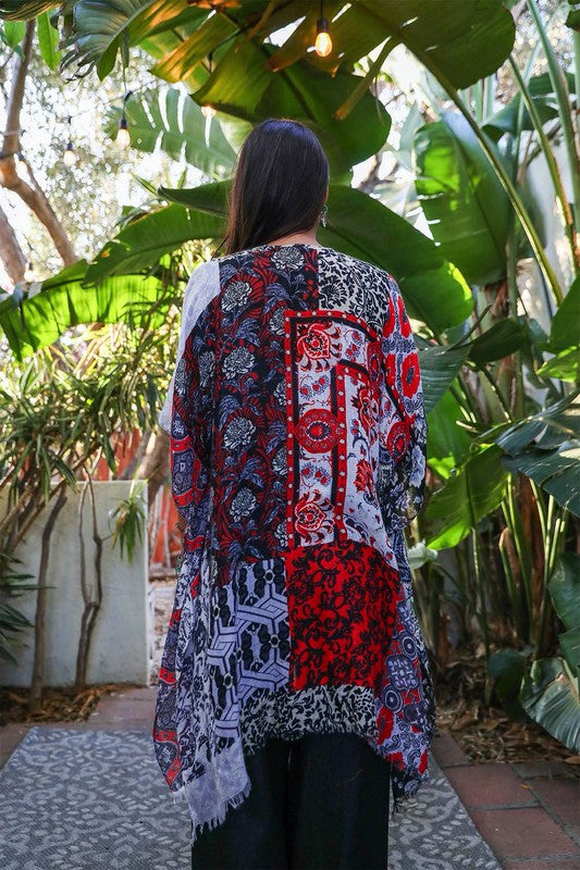 Bessie Boho Floral Patchwork Kimono