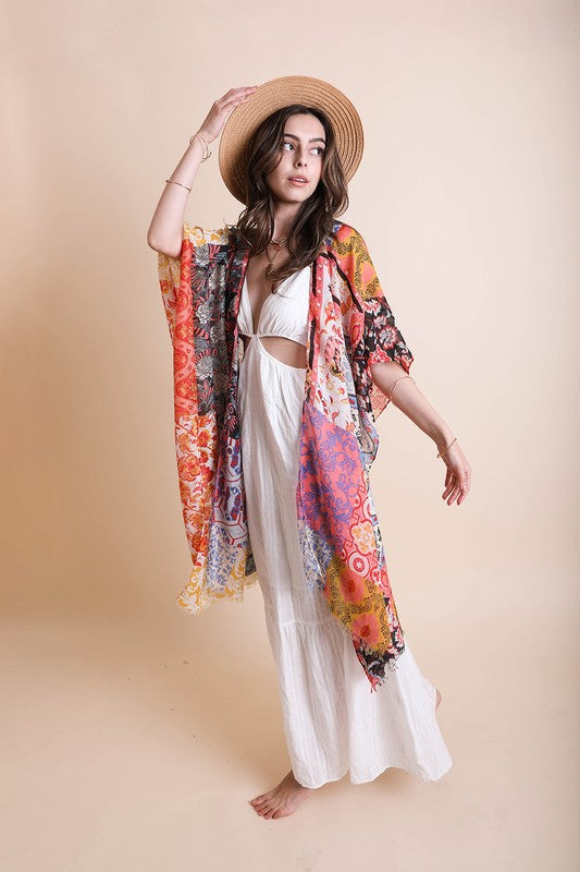 Bessie Boho Floral Patchwork Kimono