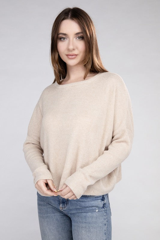 Embry Ribbed Dolman Long Sleeve Sweater