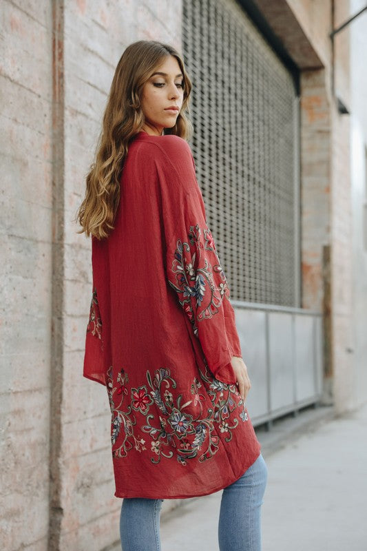 Deanna Long Floral Kimono